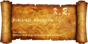 Kubinyi Rozália névjegykártya