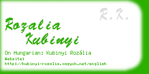 rozalia kubinyi business card