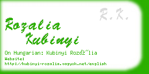 rozalia kubinyi business card